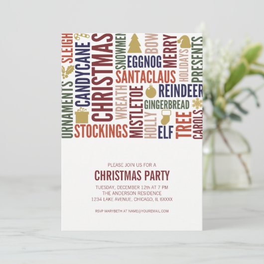 Uitnodiging voor kerstfeestdagen (Staand voorkant)