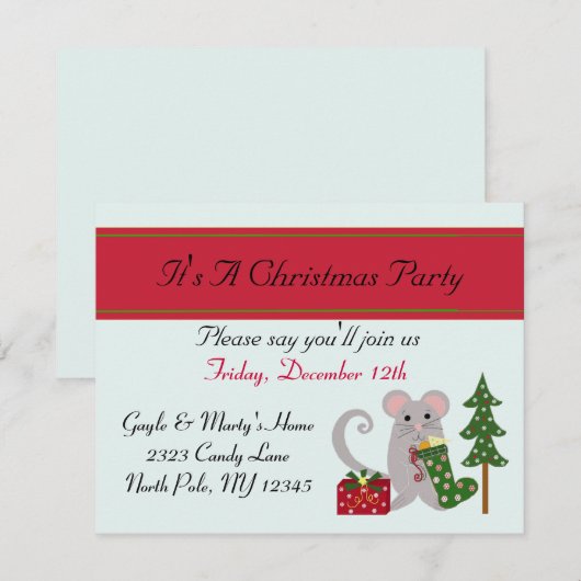 Uitnodiging voor kerstfeestdagen (Voorkant / Achterkant)