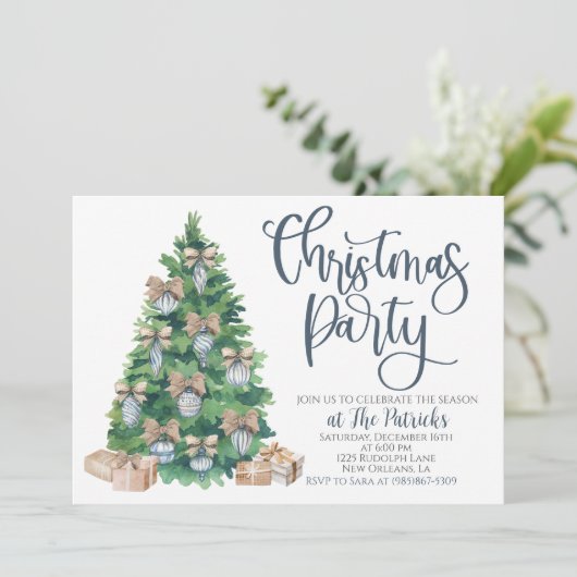 Uitnodiging voor kerstfeestdagen (Staand voorkant)