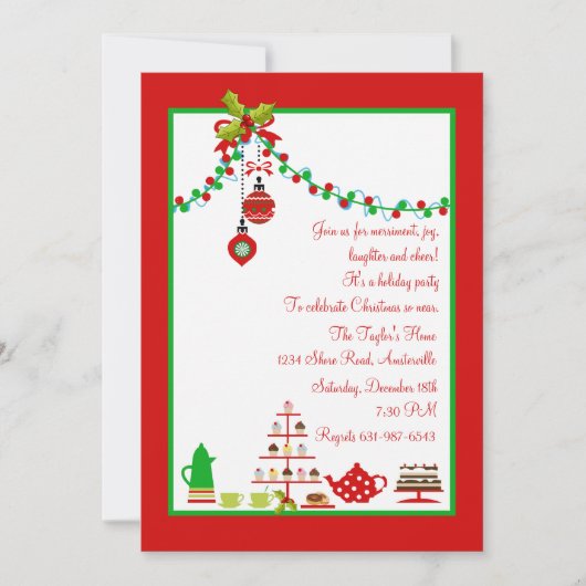 Uitnodiging voor kerstfeestdagen (Voorkant)