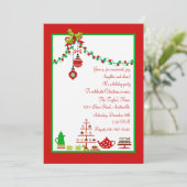 Uitnodiging voor kerstfeestdagen (Staand voorkant)