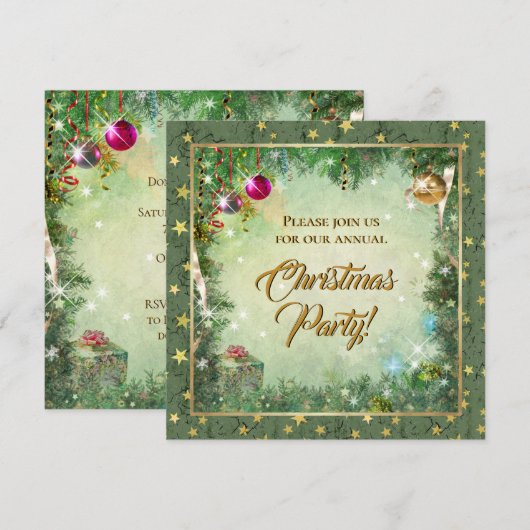 Uitnodiging voor kerstfeestdagen (Voorkant / Achterkant)