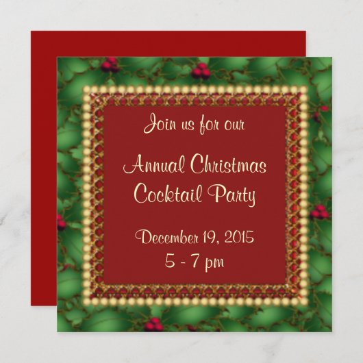 Uitnodiging voor kerstfeestdagen (Voorkant / Achterkant)