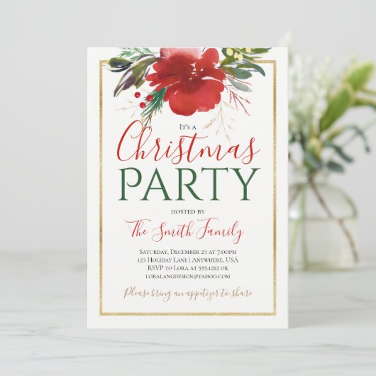 Uitnodiging voor kerstfeestdagen (Staand voorkant)