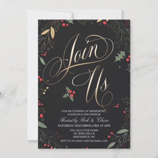 Uitnodiging voor kerstfeestdagen (Voorkant)