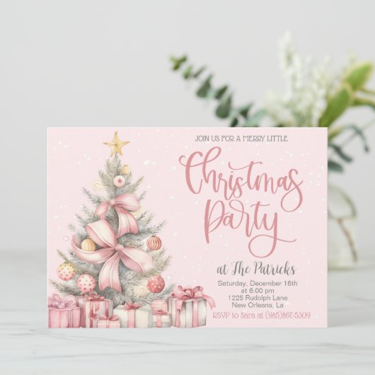 Uitnodiging voor kerstfeestdagen (Staand voorkant)