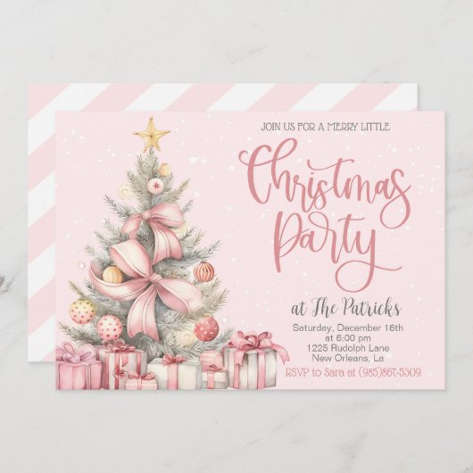 Uitnodiging voor kerstfeestdagen (Voorkant / Achterkant)