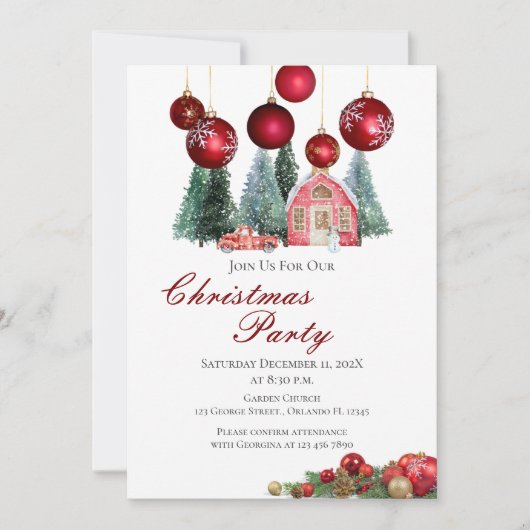 Uitnodiging voor kerstfeestdagen (Voorkant)