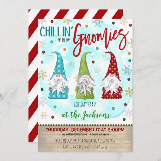 Uitnodiging voor kerstfeestdagen (Voorkant / Achterkant)