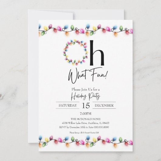 Uitnodiging voor kerstfeestdagen (Voorkant)