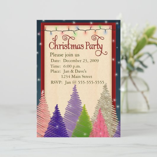 Uitnodiging voor kerstfeestdagen (Staand voorkant)