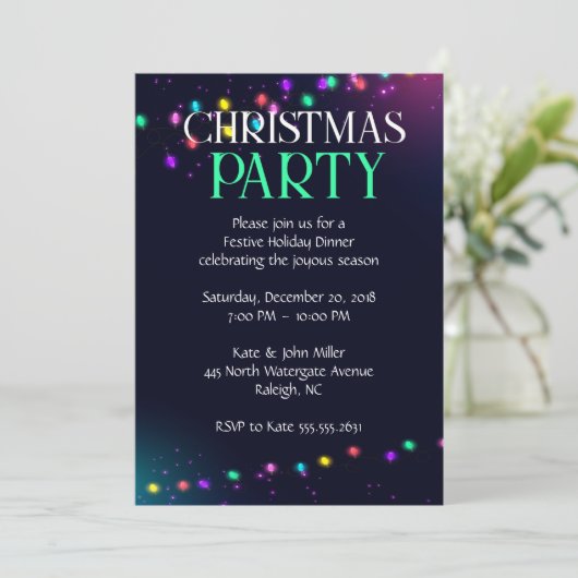 Uitnodiging voor kerstfeestdagen (Staand voorkant)