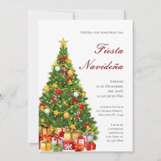 Uitnodiging voor kerstfeestdagen (Voorkant)