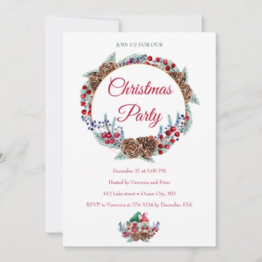 Uitnodiging voor kerstfeestdagen (Voorkant)