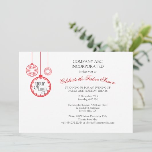 Uitnodiging voor kerstfeestdagen (Staand voorkant)