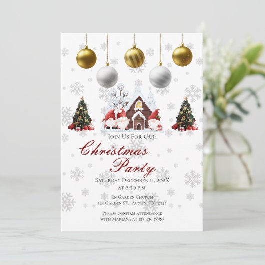 Uitnodiging voor kerstfeestdagen (Staand voorkant)