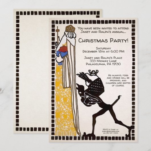  uitnodiging voor  kerstfeestdagen (Voorkant / Achterkant)