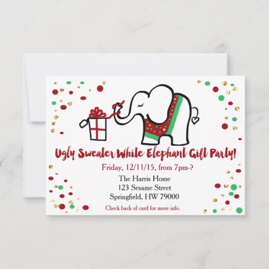 Uitnodiging voor kerstfeestdagen (Voorkant)