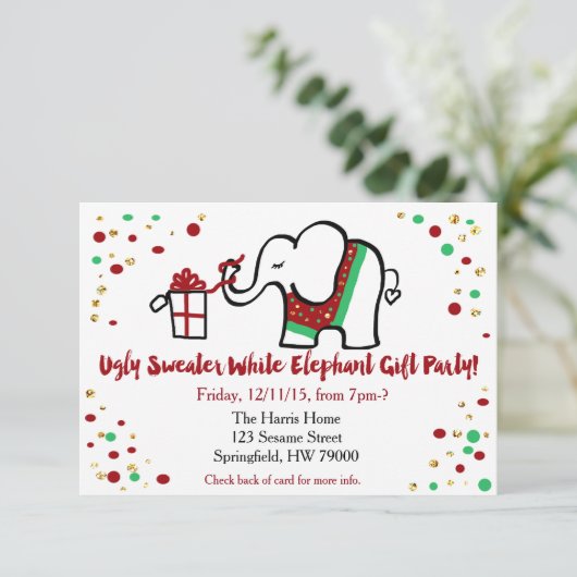 Uitnodiging voor kerstfeestdagen (Staand voorkant)