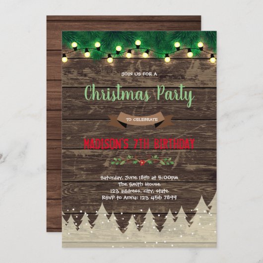 Uitnodiging voor kerstfeestdagen (Voorkant / Achterkant)