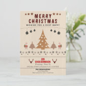 Uitnodiging voor kerstfeestdagen (Staand voorkant)