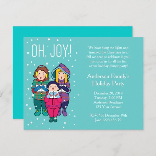 Uitnodiging voor kerstfeestdagen (Voorkant / Achterkant)