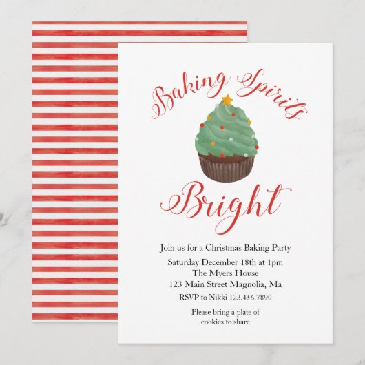 Uitnodiging voor kerstfeestdagen (Voorkant / Achterkant)