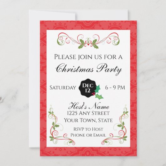 Uitnodiging voor kerstfeestdagen (Voorkant)