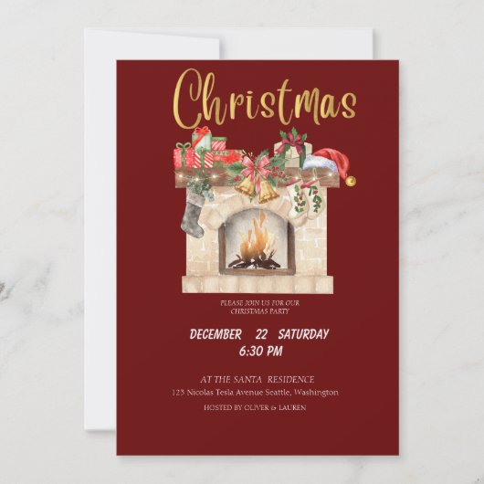 Uitnodiging voor kerstfeestdagen (Voorkant)