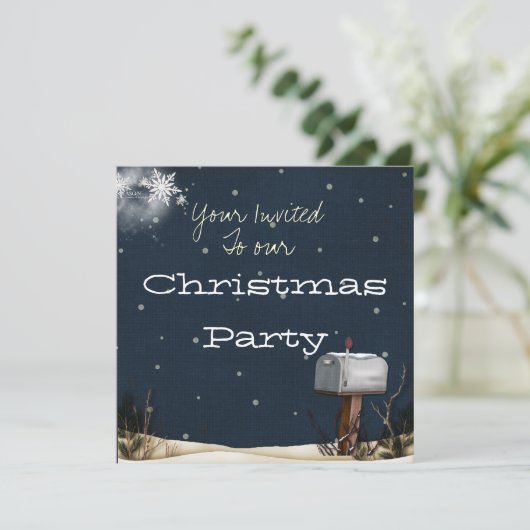 Uitnodiging voor kerstfeestdagen (Staand voorkant)