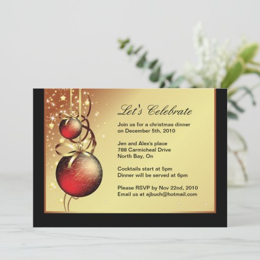 Uitnodiging voor kerstfeestdagen (Staand voorkant)