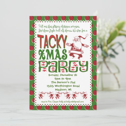 Uitnodiging voor kerstfeestdagen (Staand voorkant)