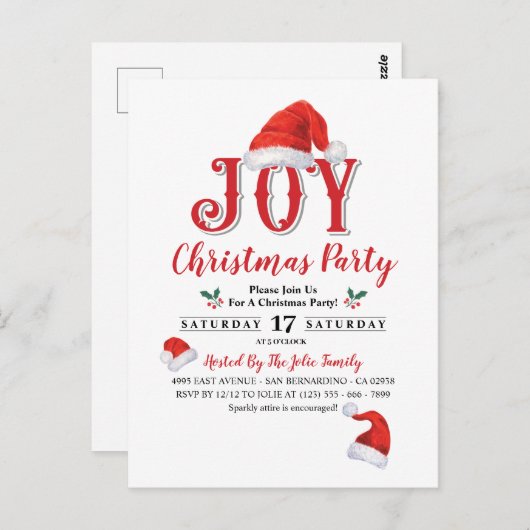 Uitnodiging voor kerstfeestdagen (Voorkant / Achterkant)