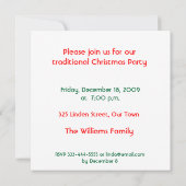 Uitnodiging voor kerstfeestdagen (Achterkant)