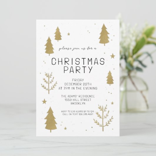 Uitnodiging voor kerstfeestdagen (Staand voorkant)