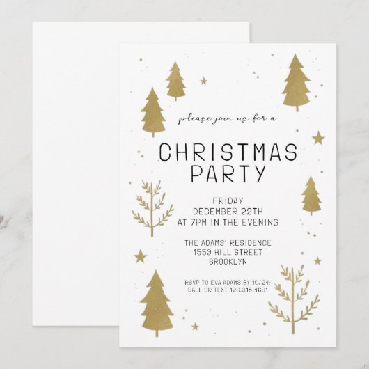 Uitnodiging voor kerstfeestdagen (Voorkant / Achterkant)