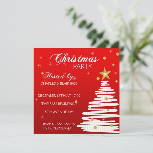 Uitnodiging voor kerstfeestdagen (Staand voorkant)