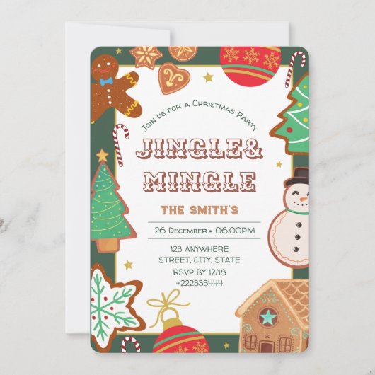 Uitnodiging voor kerstfeestdagen (Voorkant)