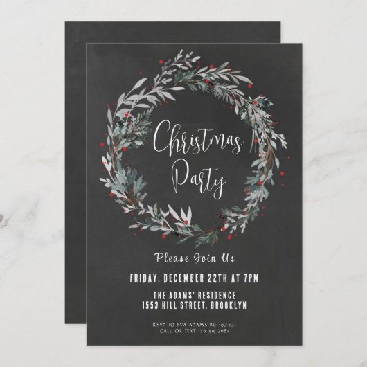 Uitnodiging voor kerstfeestdagen (Voorkant / Achterkant)