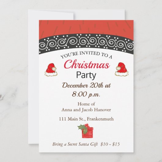 Uitnodiging voor kerstfeestdagen (Achterkant)