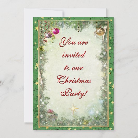 Uitnodiging voor kerstfeestdagen (alle tekst kan w (Voorkant)