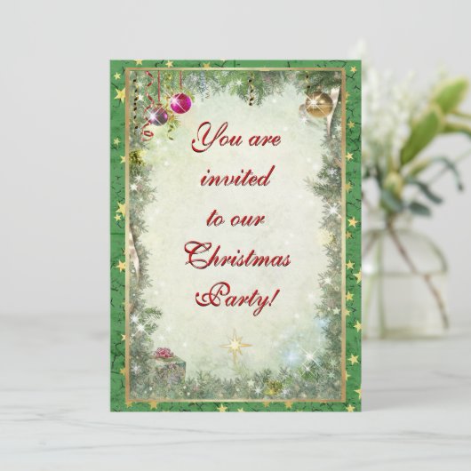 Uitnodiging voor kerstfeestdagen (alle tekst kan w (Staand voorkant)