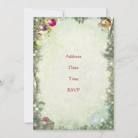 Uitnodiging voor kerstfeestdagen (alle tekst kan w (Achterkant)