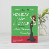 Uitnodiging voor kerstfeestdagen Baby shower (Staand voorkant)