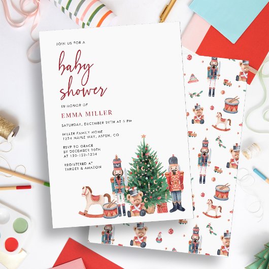 Uitnodiging voor kerstfeestdagen Baby shower