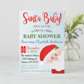 Uitnodiging voor kerstfeestdagen Baby shower (Staand voorkant)