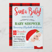 Uitnodiging voor kerstfeestdagen Baby shower (Voorkant / Achterkant)