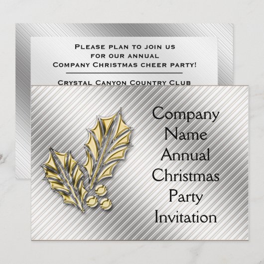 Uitnodiging voor kerstfeestdagen bij bedrijf (Voorkant / Achterkant)
