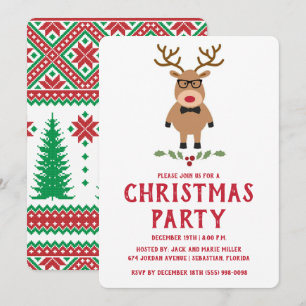 Uitnodiging voor kerstfeestdagen bij Nerdy Reindee