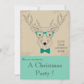 Uitnodiging voor kerstfeestdagen bij rendieren (Voorkant)